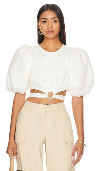 Colette Crop Top in White | Revolve Clothing (Global)
