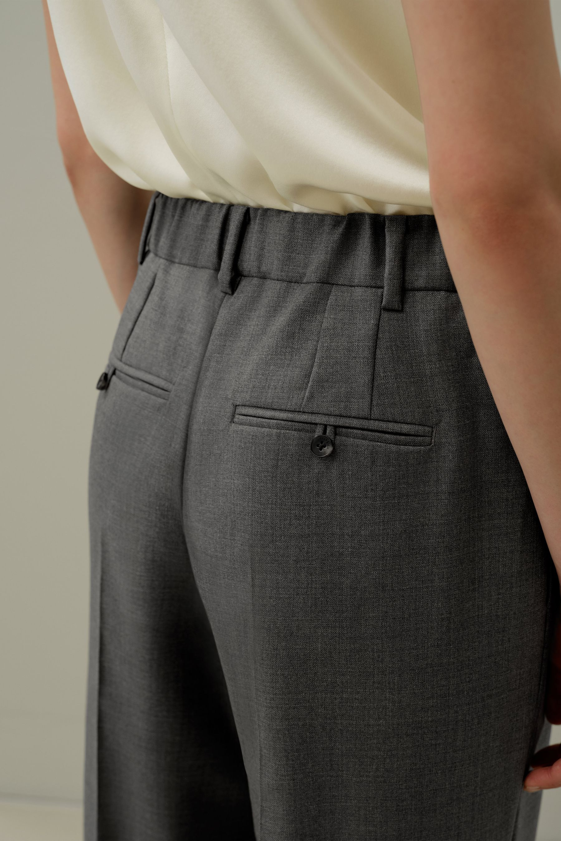 Wool-Silk Straight Leg Pants | LILYSILK
