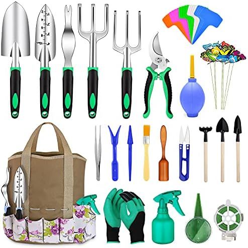 Amazon.com : 82 Pcs Garden Tools Set, Extra Succulent Tools Set, Heavy Duty Gardening Tools Alumi... | Amazon (US)