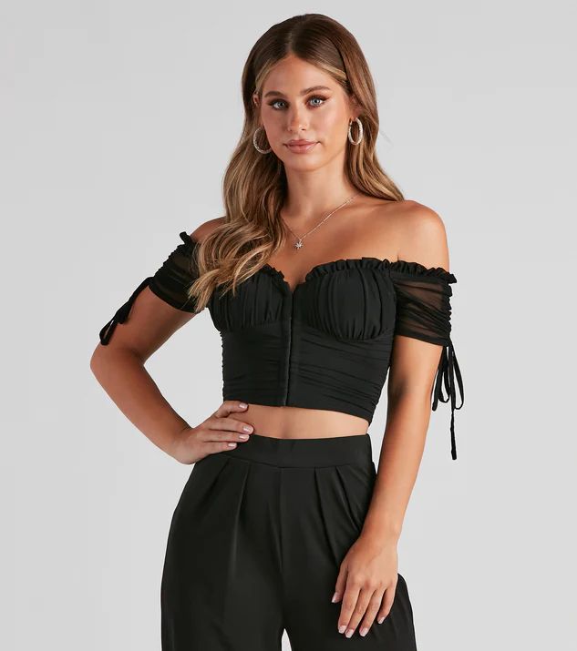 Hooked In Ruched Crop Top | Windsor Stores