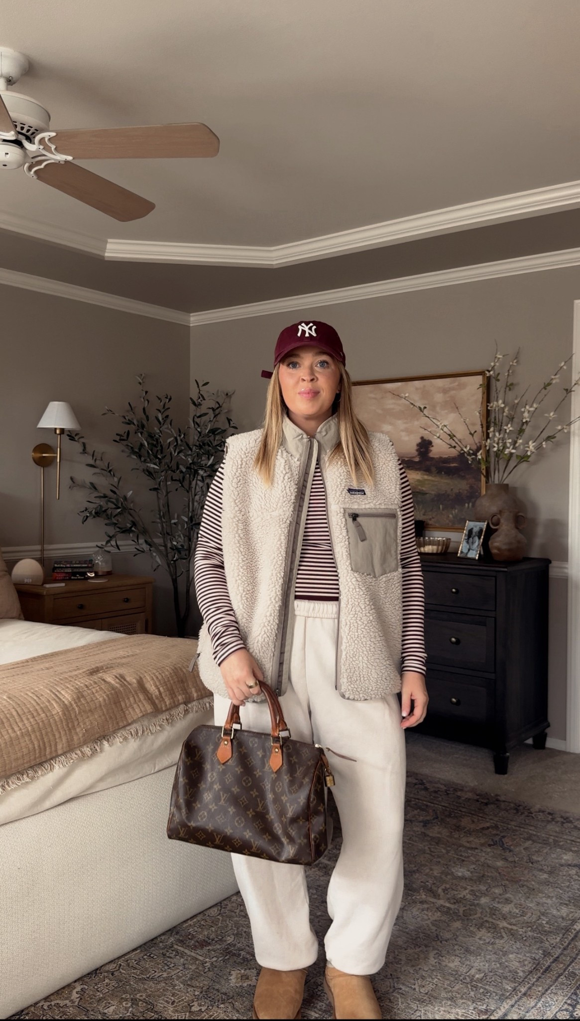 Midsize Cozy Fall Outfit ☁️🧺🍂 Wearing a size medium top, XL vest and large bottoms. Size 10/12 | large | 5’4” 

#LTKMidsize #LTKFindsUnder100 #LTKFindsUnder50