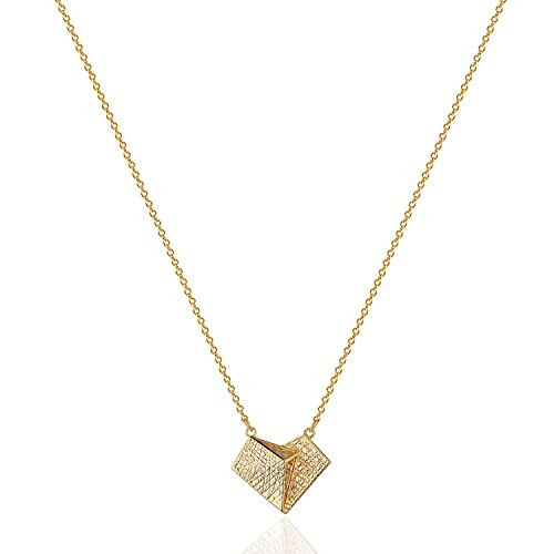 MEVECCO Gold Pendant Necklace 18K Gold Plated Dainty Cubic Zirconia Heart Coin Chain Necklace for Women Classic Minimalist Disc Jewelry Gift for Her | Amazon (US)