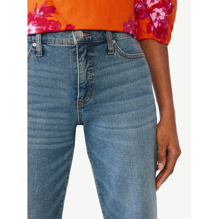 Scoop Women's Benton High Rise Cuffed Ankle Jeans, Sizes 0-18 - Walmart.com | Walmart (US)