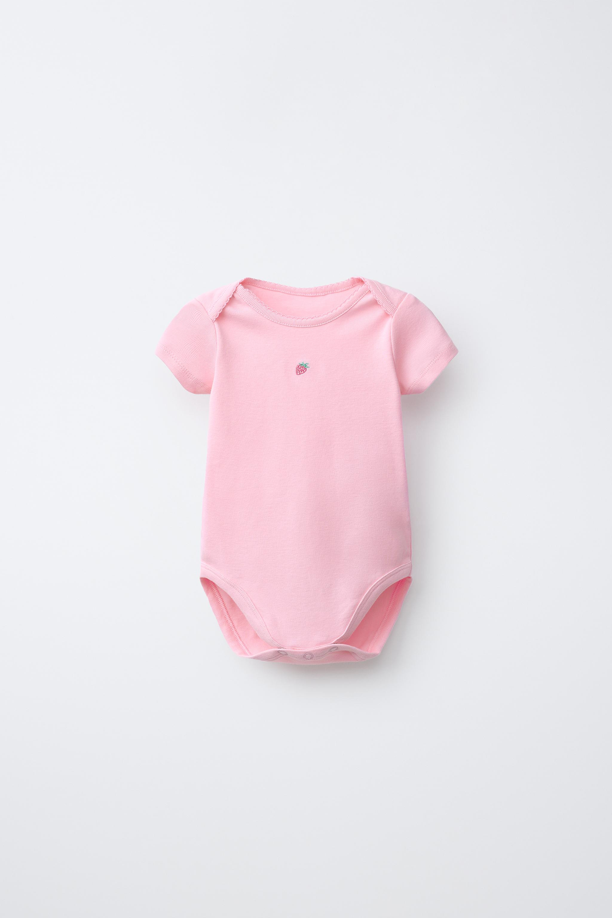 FIVE-PACK SHORT SLEEVE FLORAL & STRAWBERRY BODYSUITS | Zara US