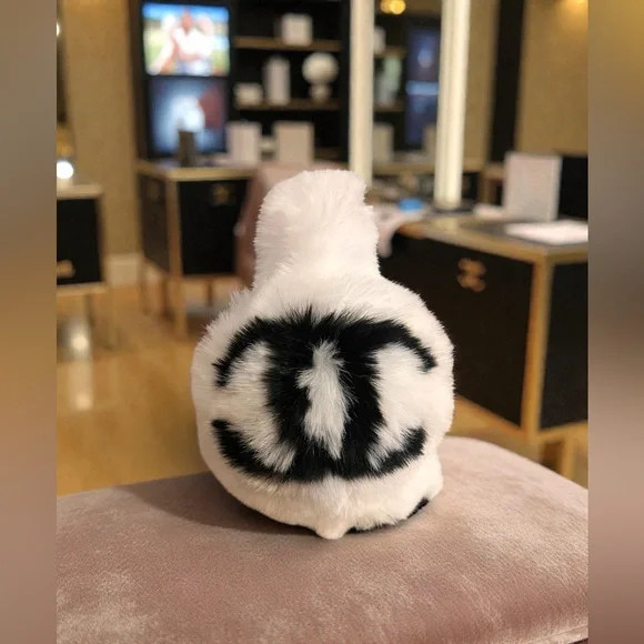 Chic Black and White plush fur earmuffs ❄️🥶 | Poshmark