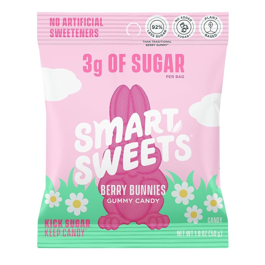 SmartSweets Berry Bunnies Easter Candy, 1.8oz (Pack of 14),Gummy Candy with Low Sugar, Low Calori... | Amazon (US)