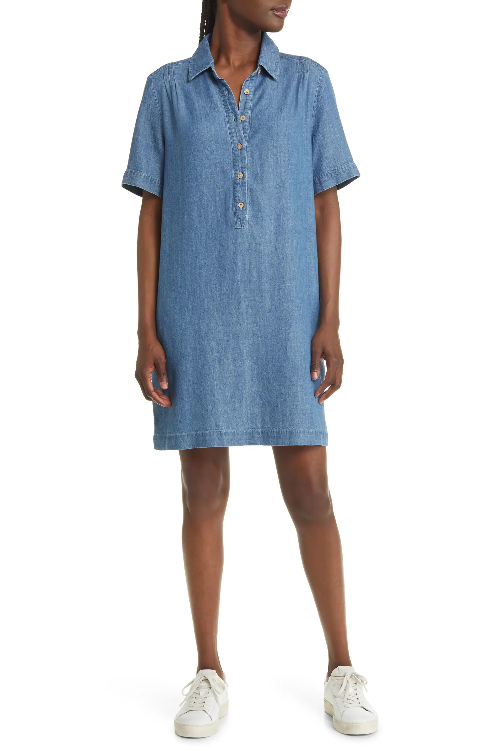 Faherty Hana Chambray Mini Shirtdress | Nordstrom | Nordstrom