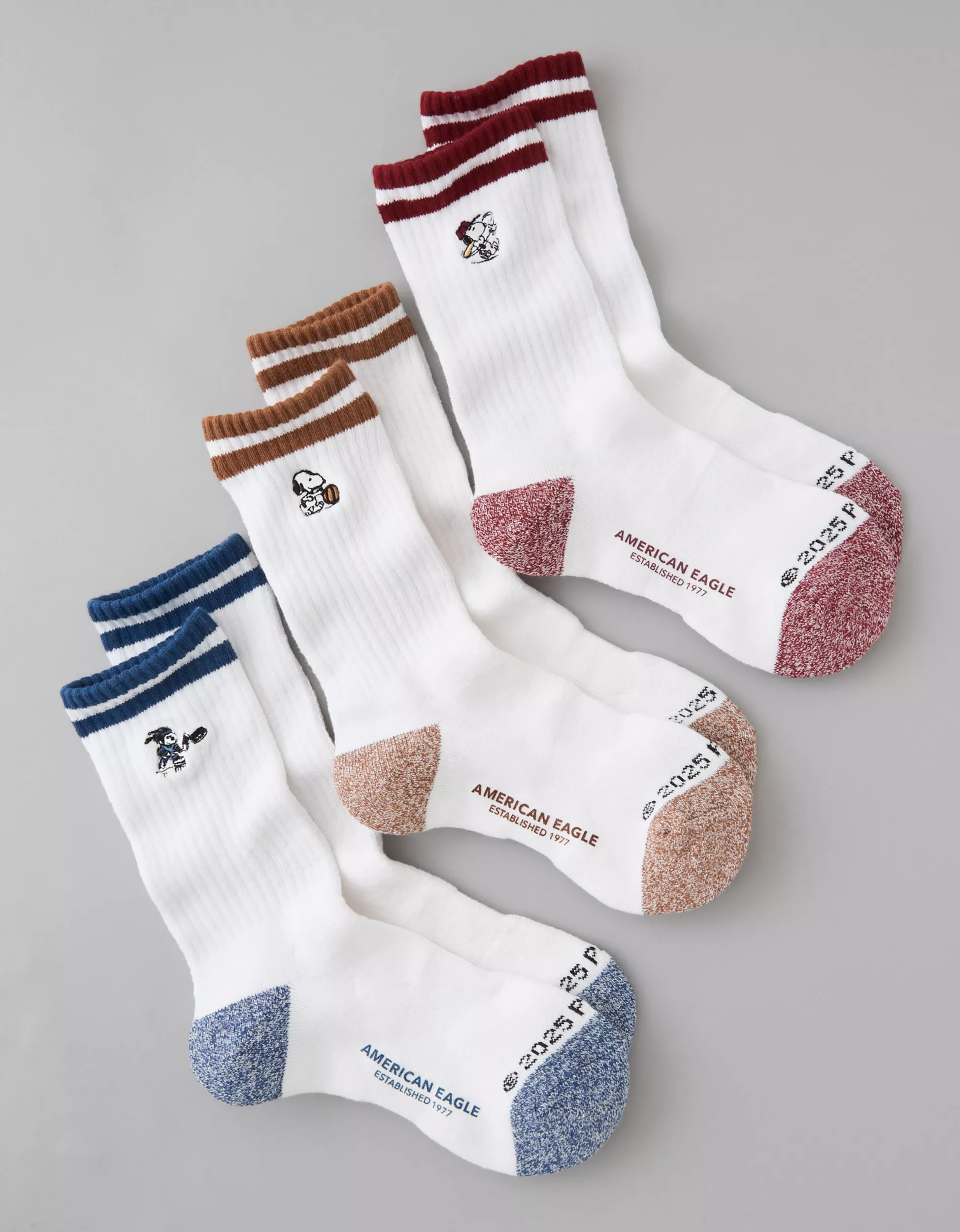 AE Peanuts Crew Socks 3-Pack | American Eagle Outfitters (US & CA)