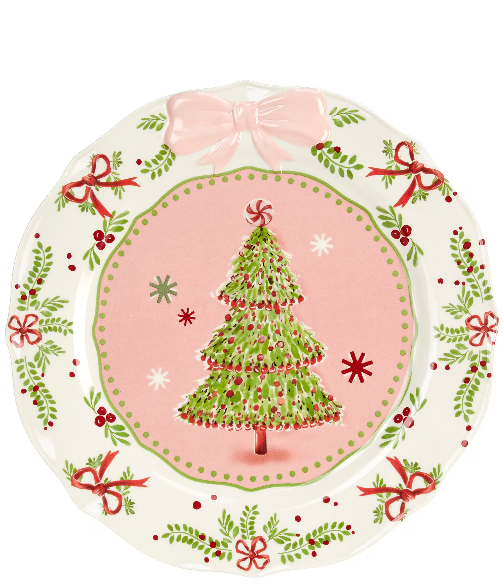 Southern Living Sweet Christmas Collection Pink Bow Platter | Dillard's | Dillard's