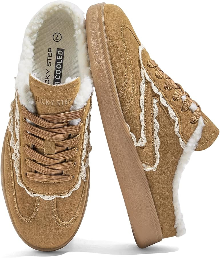 LUCKY STEP Women’s Mule Fashion Sneakers Slip On Backless Walking Shoes Winter Retro Comfy Casu... | Amazon (US)