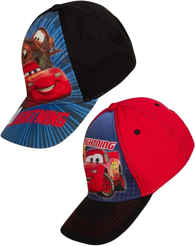 Disney Boys Cars Lightning McQueen Cotton Baseball Cap 2 Pack (Ages 2-7) | Amazon (US)