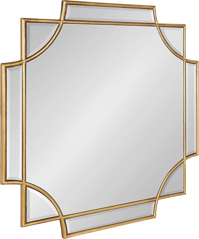 Kate and Laurel Minuette Glam Square Wall Mirror, 24" x 24", Gold, Elegant Traditional Home Decor... | Amazon (US)