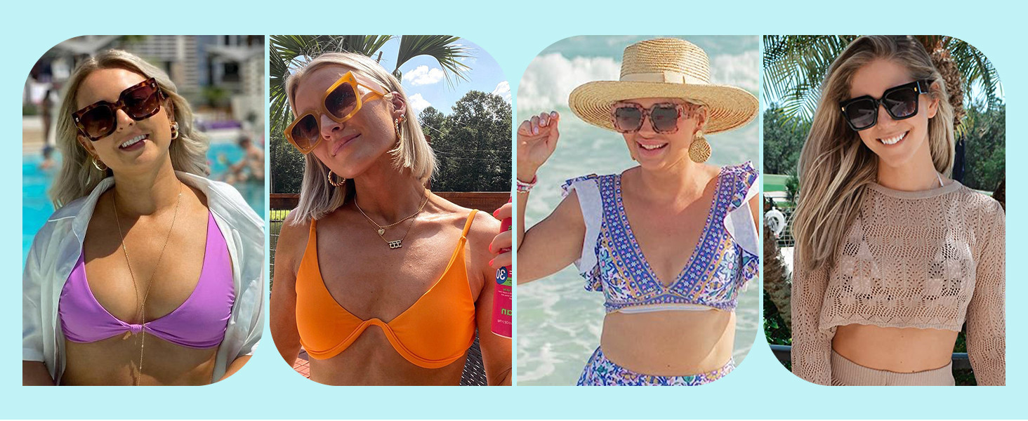 SOJOS Vintage Oversized Square Sunglasses for Women,Retro Womens Luxury Big Sun Glasses UV400 Pro... | Amazon (US)