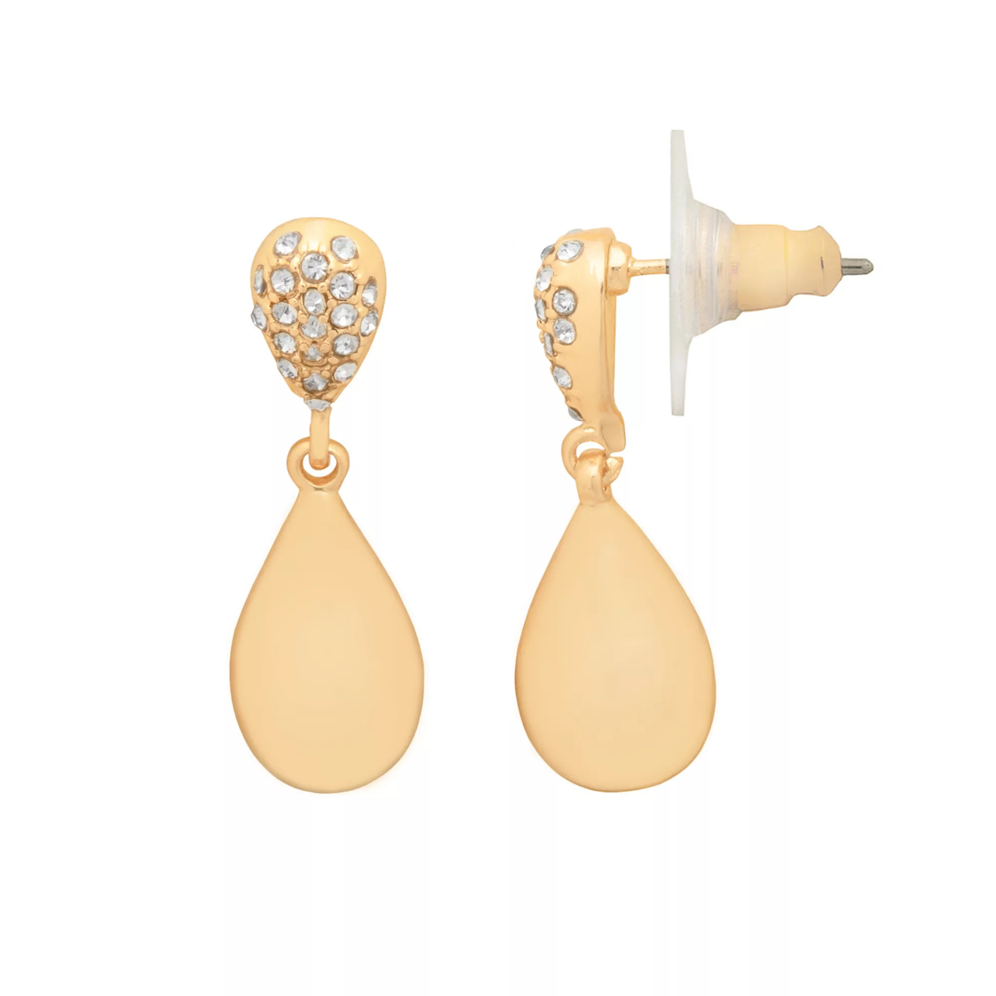 LC Lauren Conrad Gold Tone Double Teardrop Earrings | Kohl's