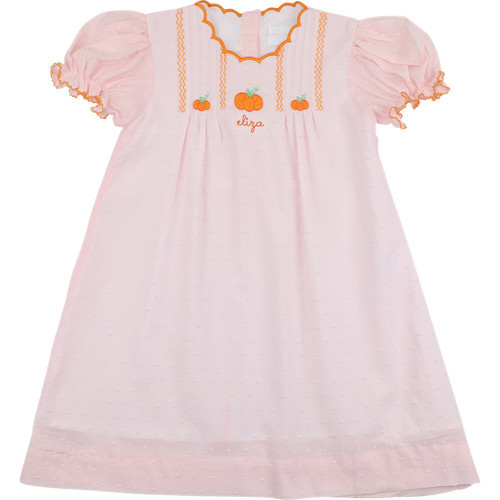 Pink Swiss Dot Embroidered Pumpkin Dress | Cecil and Lou