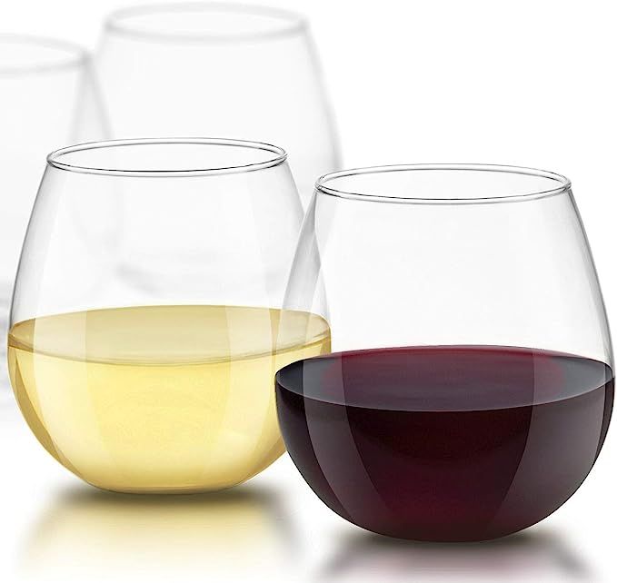 JoyJolt Spirits Stemless Wine Glasses for Red or White Wine (Set of 4)-15-Ounces | Amazon (US)