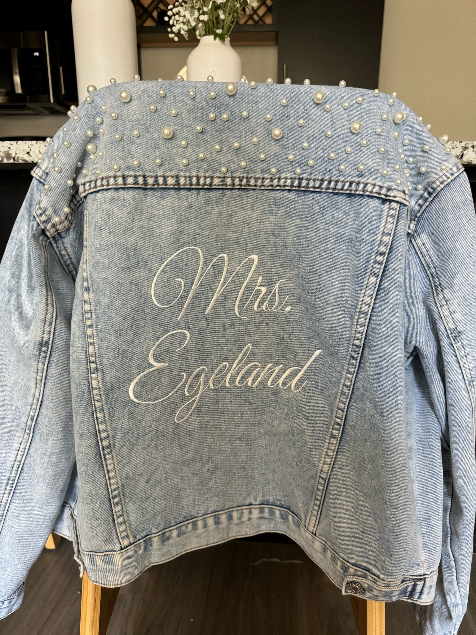 Custom embroidered bridal pearl jacket! Wearing a size Large ✨🫶🏼

#LTKWedding