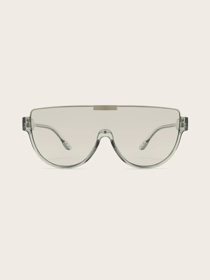 1pair Women Flat Top Shield Fashion Glasses Street Shades Beach Accessories Beach Accessories For Women Glasses Shades | SHEIN