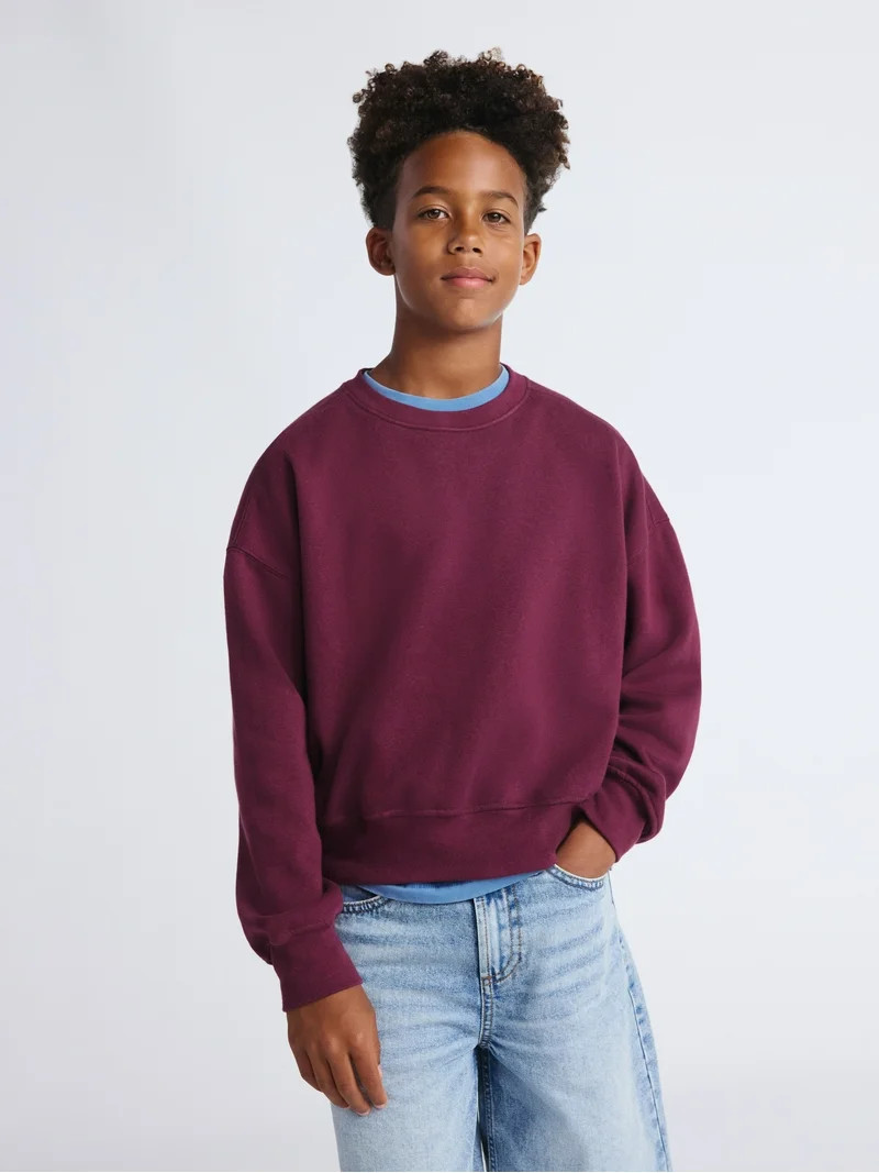 Weekend Academy Boys Long Sleeve Crewneck Sweatshirt, Sizes 4-18 | Walmart (US)