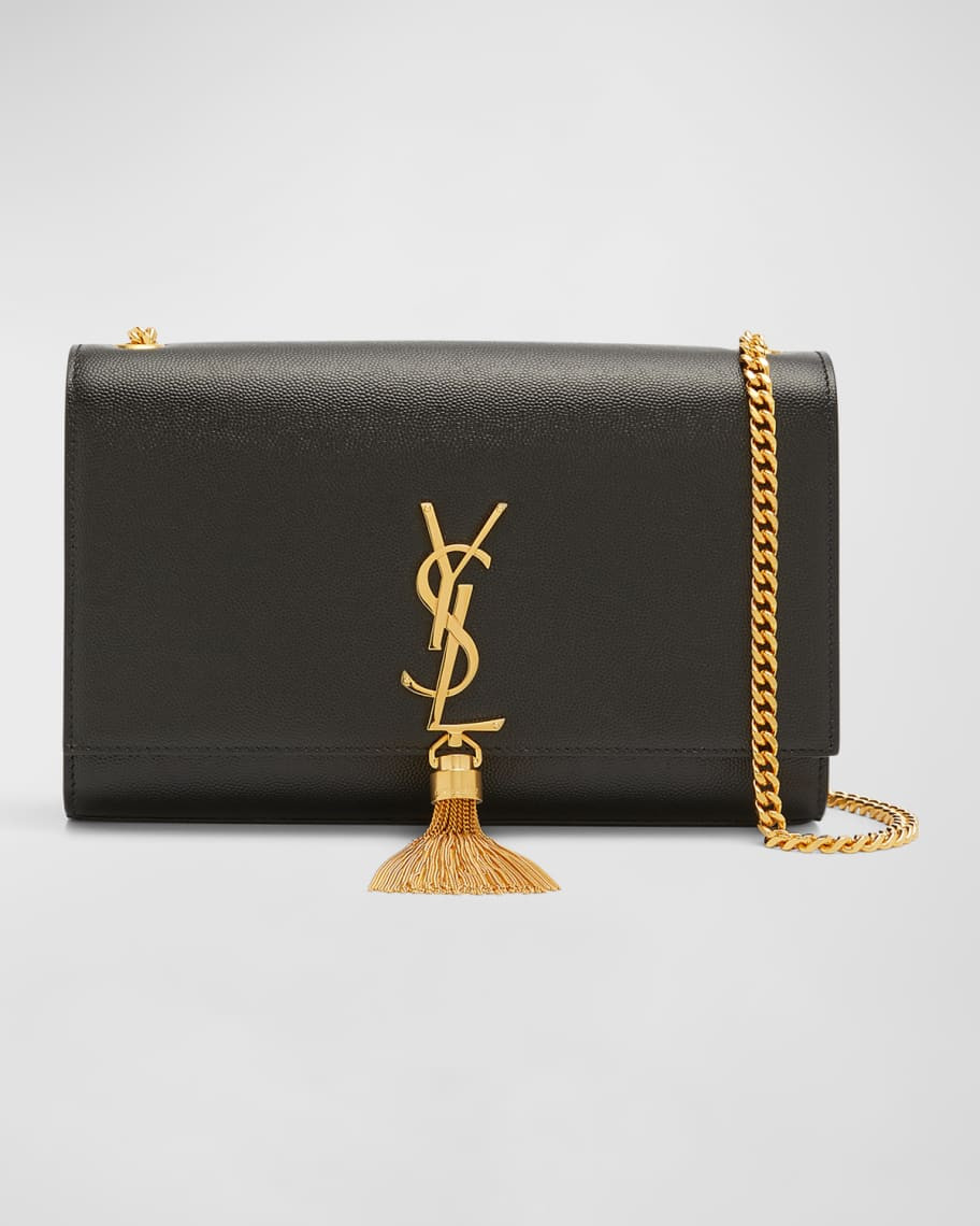 Kate Medium Tassel YSL Wallet on Chain in Grained Leather | Neiman Marcus