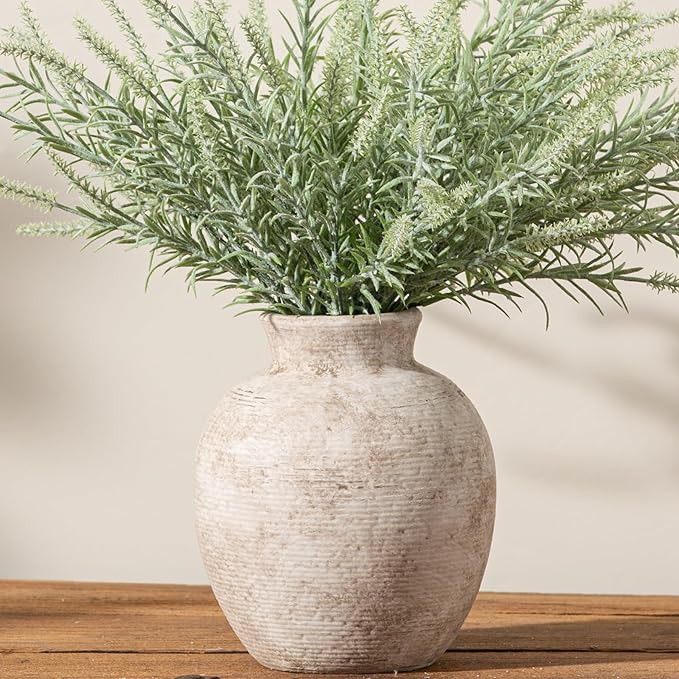 Ceramic Flower Vase Home Decor - Farmhouse Table Vases Rustic Vintage Living Room Kitchen Bedroom... | Amazon (US)
