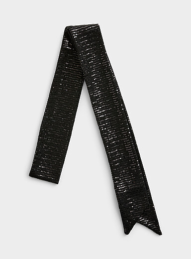 Sequined black tie scarfExclusive collection from Italy | Simons