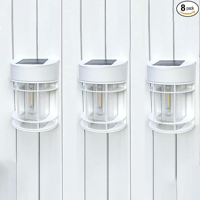 DOESLAG Solar Fence Lights, 8 Pack Deck Lights Solar Powered, Waterproof Solar Outdoor Lights Dec... | Amazon (US)