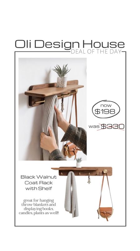 Deal of the day…

Walnut wall mount shelf and hooks for hanging coats, purses, throw blankets, and more! The shelf is great for displaying plants, candles and other decor. 40% off right now!

#competition 

#LTKhome #LTKFind #LTKsalealert