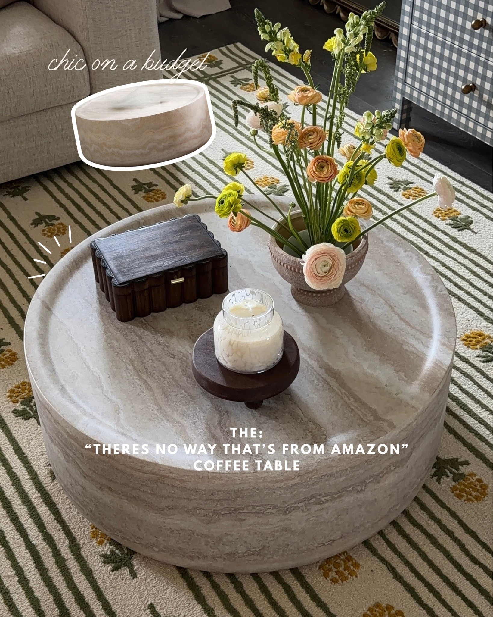 In love with how this coffee table turned out in our new living room 🥰 
amazon home, affordable home decor, round coffee table, chic home decor

#LTKHome #LTKdayinmylife