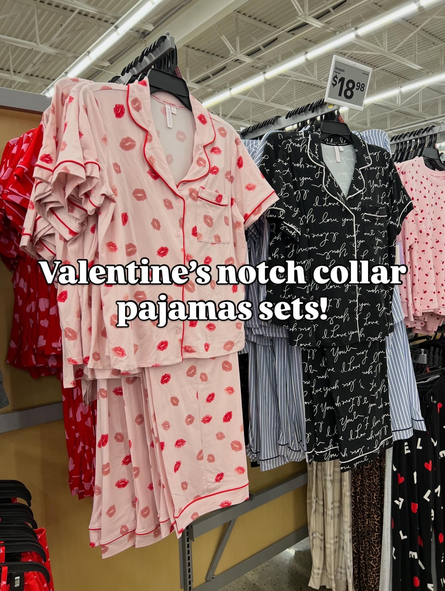 Walmart notch collar pajamas in new prints including Valentine’s Day hearts and kisses!

#LTKFindsUnder50