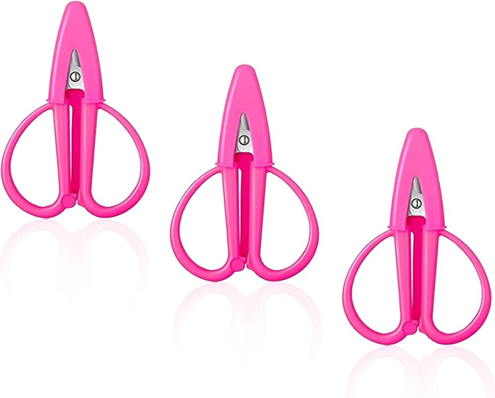 3Pcs Pink Scissors Mini Scissors Travel Set Portable Craft Snips for Sewing Crochet and Embroider... | Amazon (US)