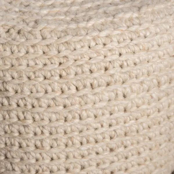 Christopher Knight Home Montana Knitted Fabric Round Ottoman Stool - Linen | Bed Bath & Beyond