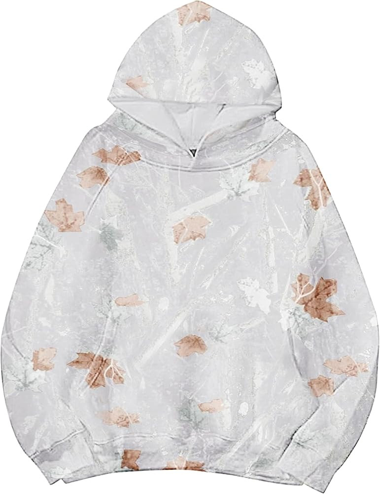 Lauweion Women Solid Basic Fleece Letter Loose Hoodie Sweatshirt Long Sleeve Kangaroo Pocket Drop... | Amazon (US)