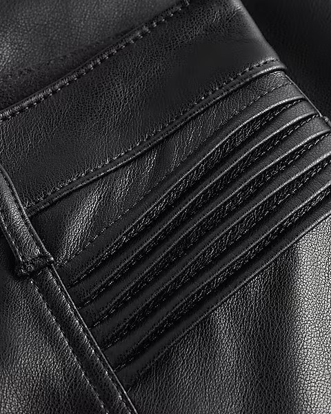 Super High Waisted Faux Leather Moto Skinny Pant | Express