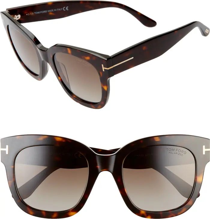 TOM FORD Beatrix 52mm Polarized Gradient Square Sunglasses | Nordstrom | Nordstrom