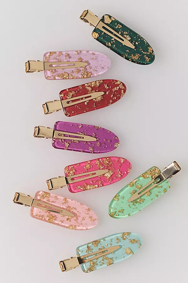 Gold Leaf Crease-Free Hair Clips, Set of 8 | Anthropologie (US)