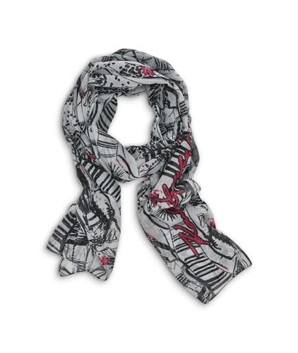 KARL LAGERFELD Women's Fashion Sketch Scarf Scarf, White/Black/Red, One Size | Amazon (US)