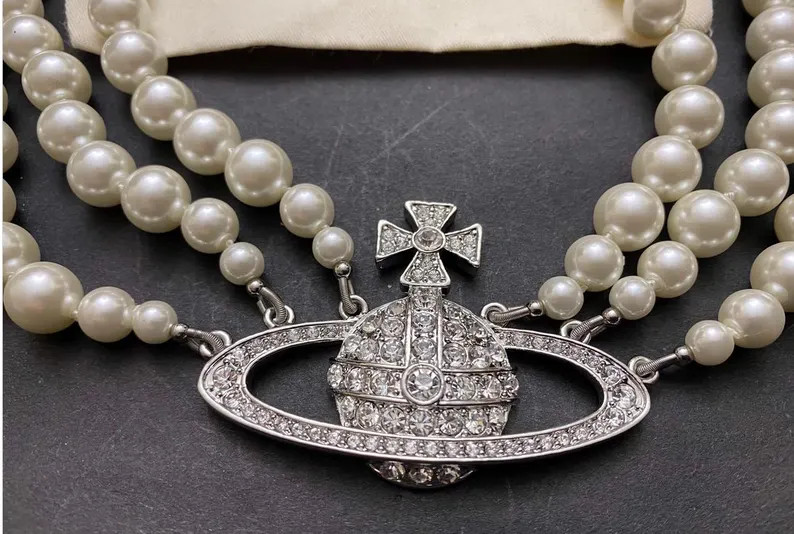 WITH Box Vivienne Westwood Silver Triple Pearl Choker  Necklace | Etsy (US)