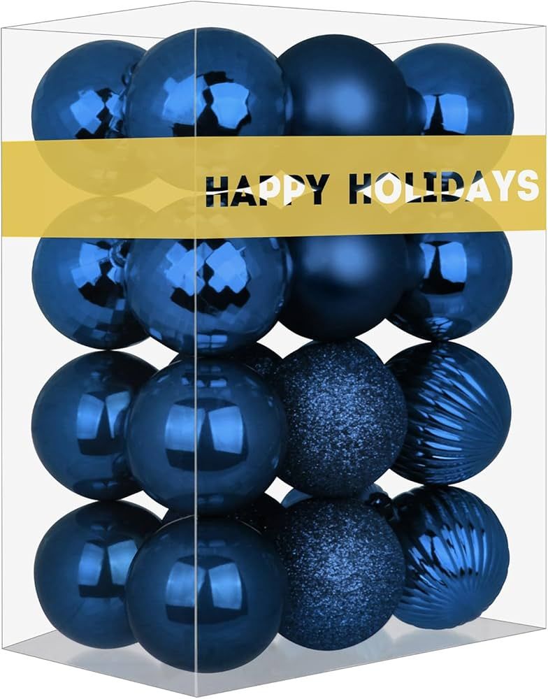Navy Blue 1.6" Small Christmas Balls Christmas Tree Decoration Ornaments Shatterproof Hanging Bal... | Amazon (US)