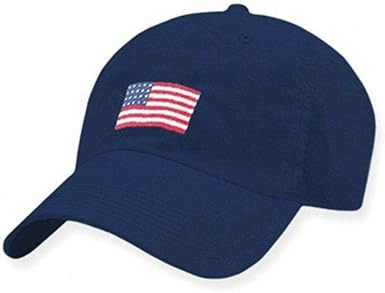 American Flag Needlepoint Performance Hat by Smathers & Branson Navy | Amazon (US)