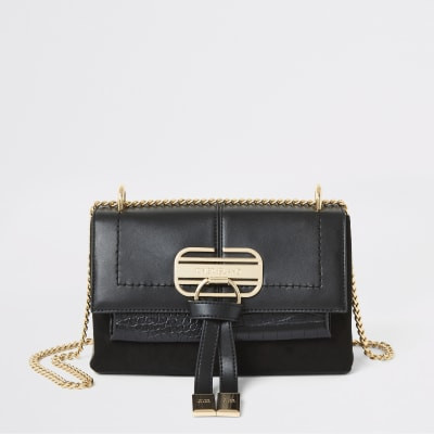 Black flap front underarm cross body bag | River Island (UK & IE)