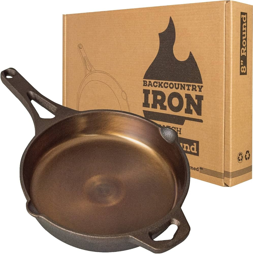 Backcountry Iron 8 Inch Smooth Wasatch Pre-Seasoned Round Cast Iron Skillet | Amazon (US)