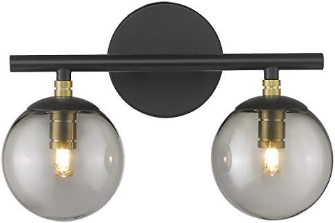 LMS Bathroom Light Fixtures, 2-Light Bathroom Vanity Light Fixtures 13 Inch, Black and Brass Gold... | Amazon (US)