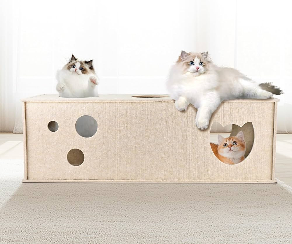 Cat Tunnel for Indoor Cats, DIY Transformable Cat Hideaway Cave, Felt Kitten Play Tubes and Tunne... | Amazon (US)