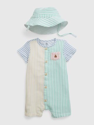 Baby Crinkle Gauze Colorblock Outfit Set | Gap (US)