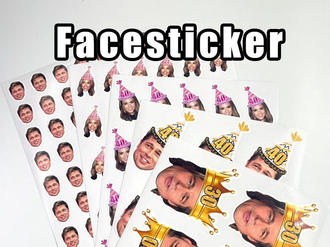 Personalized Stickers, Face Sticker, Custom Logo Stickers, Wedding Decal, 21st, 40th, 50th, 60th,... | Etsy (US)