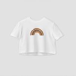 Women's Rainbow Cropped Lounge T-Shirt - Colsie™ White | Target