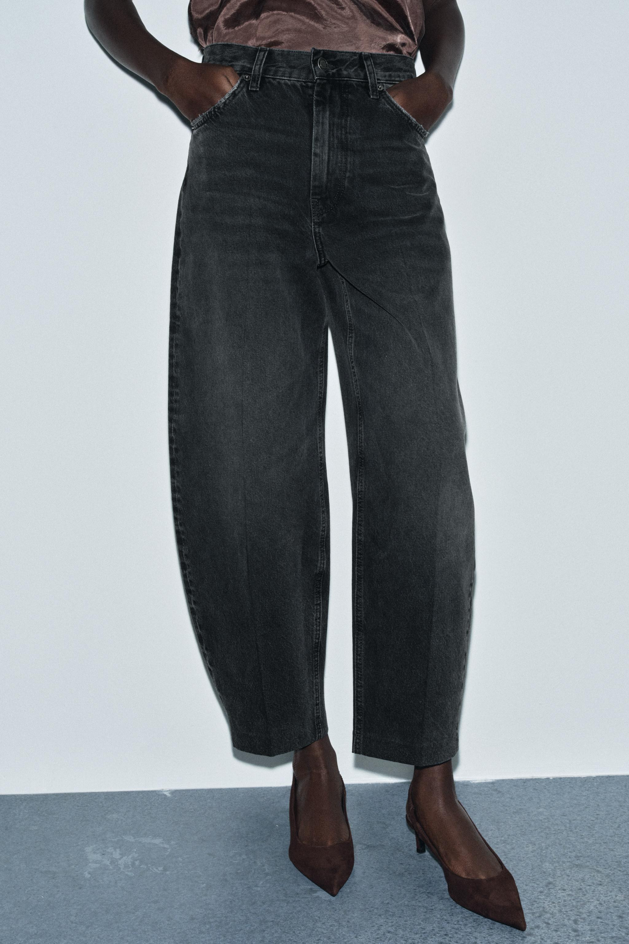 ZW COLLECTION BARREL HIGH-WAIST JEANS | Zara US