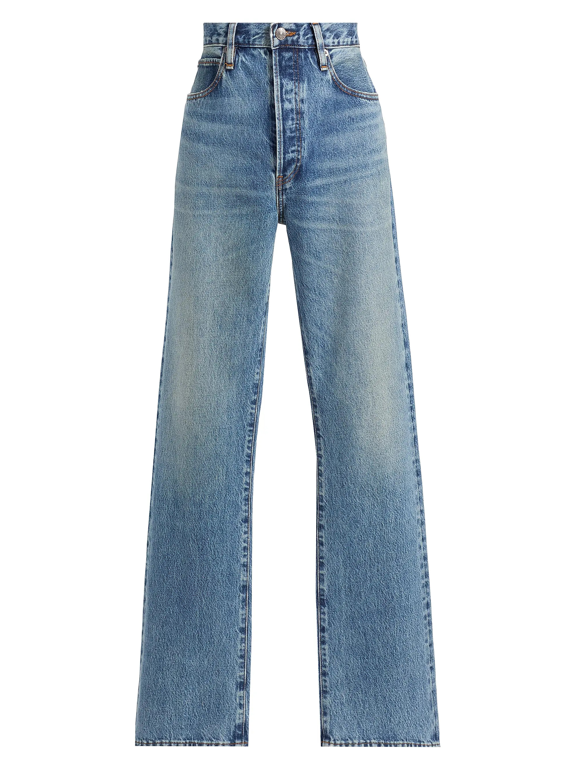 Frame The Vertical Straight-Leg High-Rise Jeans | Saks Fifth Avenue | Saks Fifth Avenue