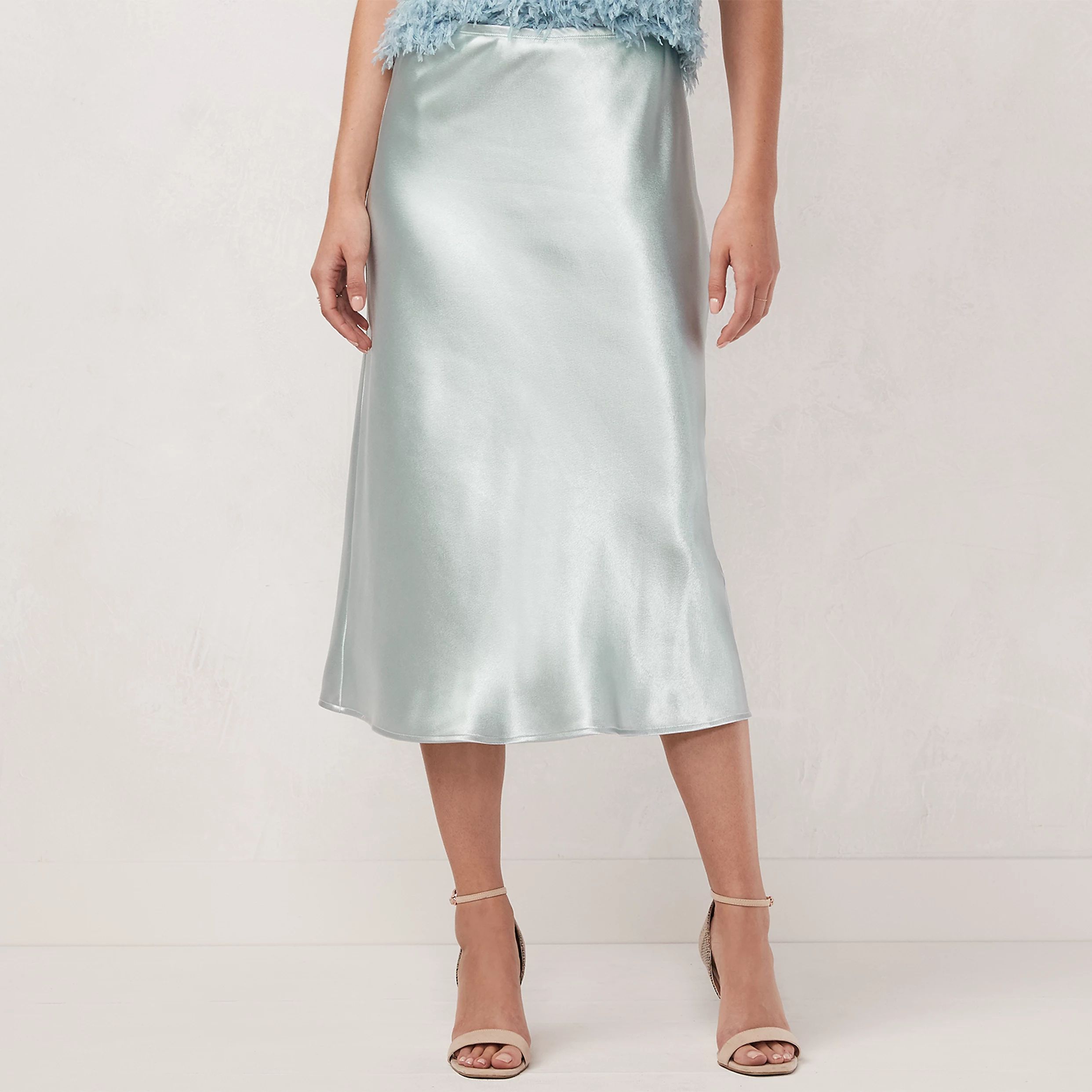 Women's LC Lauren Conrad Satin Slip Midi Skirt | Kohl's